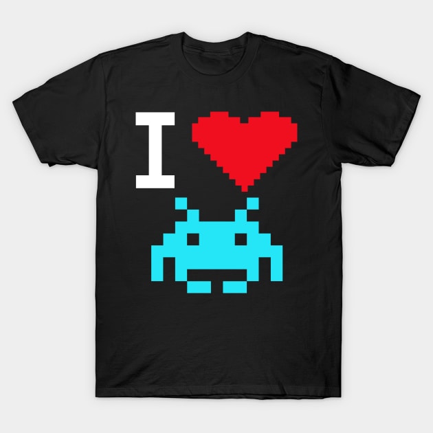 I LOVE SPACE INVADERS T-Shirt by AtomicMadhouse